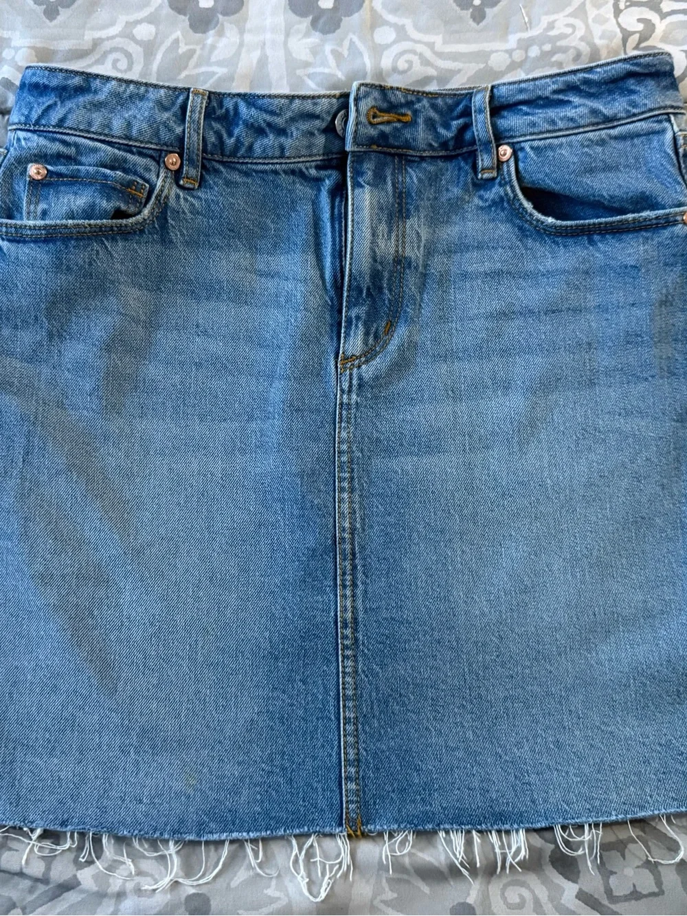 LOFT Slim Light Blue Denim Skirt